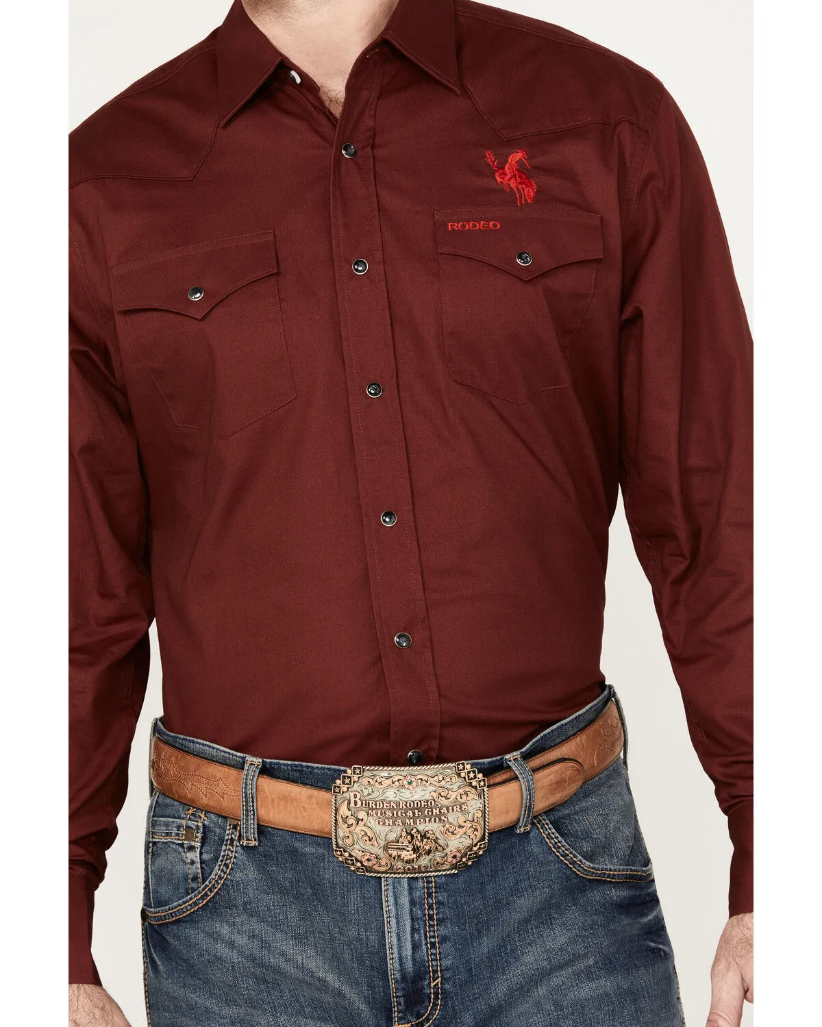 Product Name:  Rodeo Clothing Men's Mexico Logo Long Sleeve Snap Western Shirt