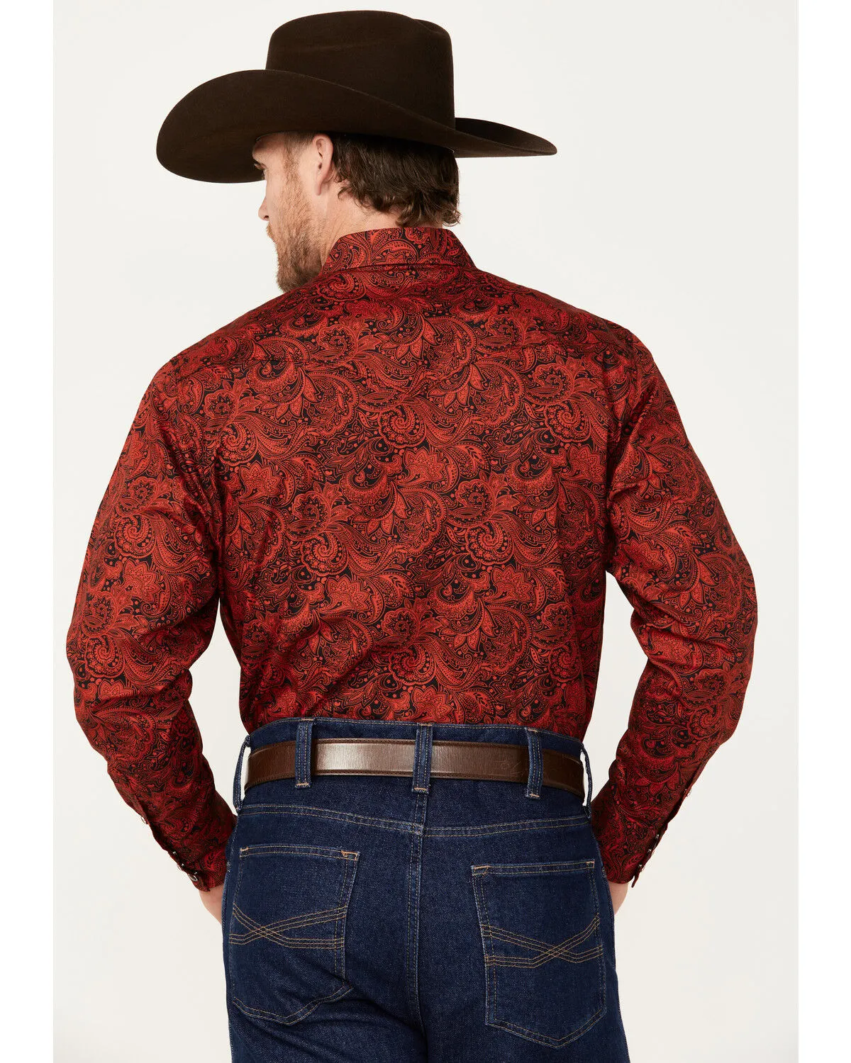 Product Name:  Rodeo Clothing Men's Paisley Print Long Sleeve Snap Western Shirt