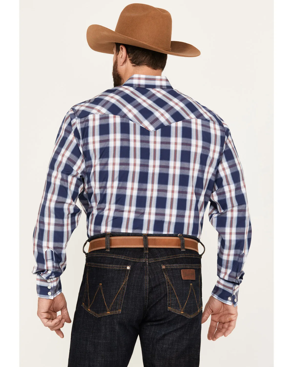 Product Name:  Rodeo Clothing Men's Plaid Print Long Sleeve Pearl Snap Western Shirt