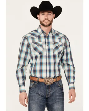 Product Name:  Rodeo Clothing Men's Plaid Print Long Sleeve Western Snap Shirt