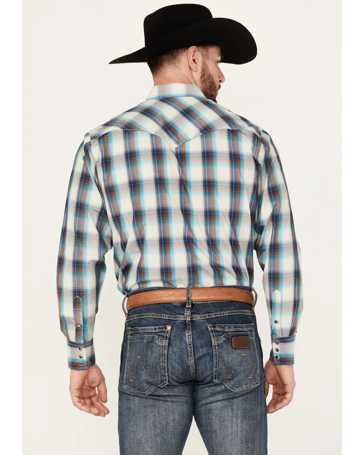 Product Name:  Rodeo Clothing Men's Plaid Print Long Sleeve Western Snap Shirt