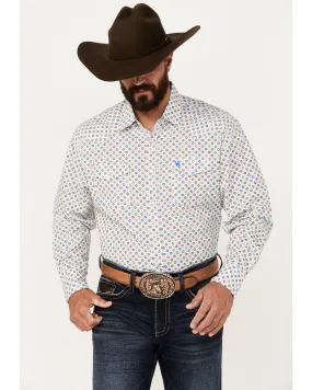 Product Name:  Rodeo Clothing Men's Southwestern Geo Print Long Sleeve Pearl Snap Western Shirt