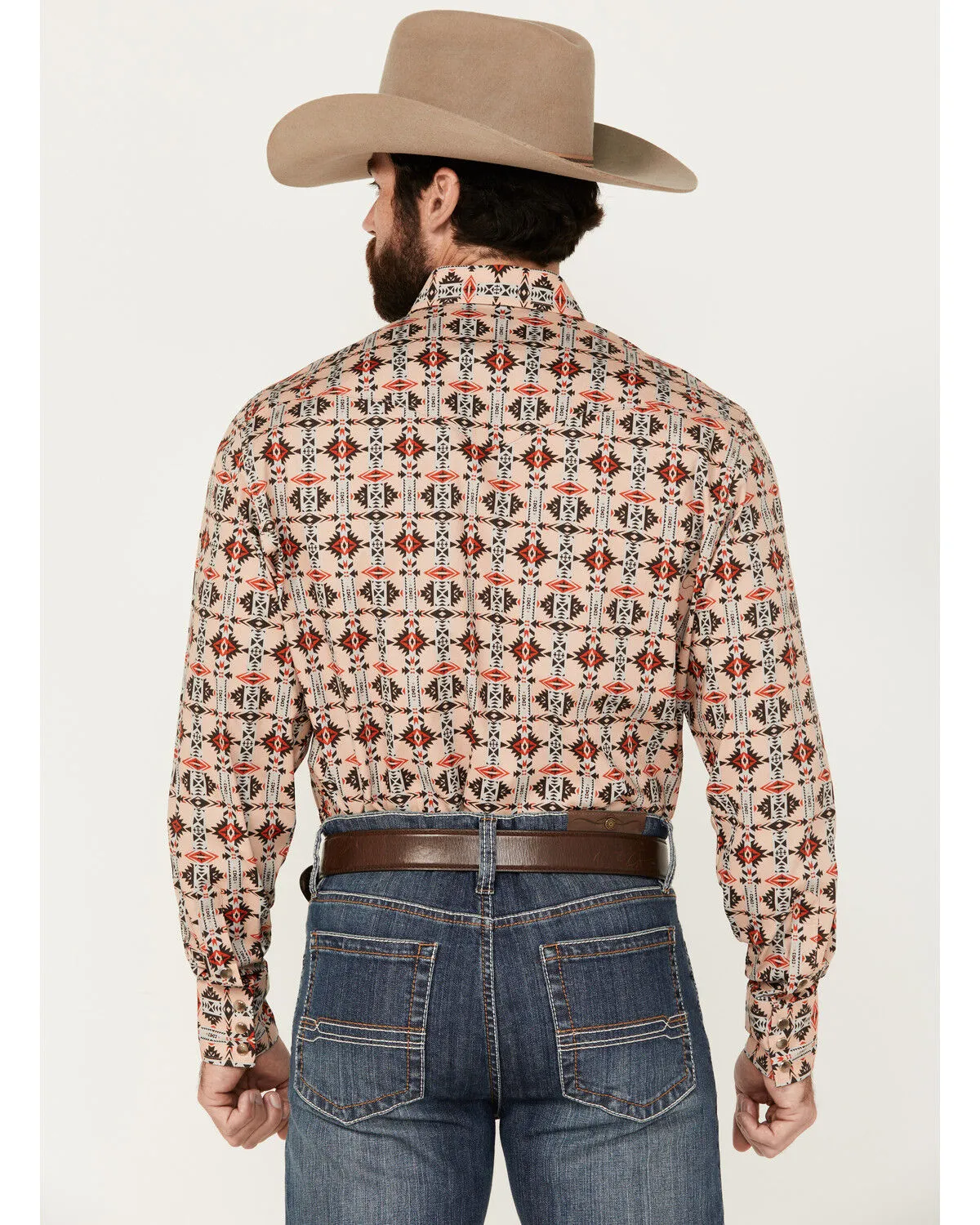 Product Name:  Rodeo Clothing Men's Southwestern Print Long Sleeve Snap Stretch Western Shirt