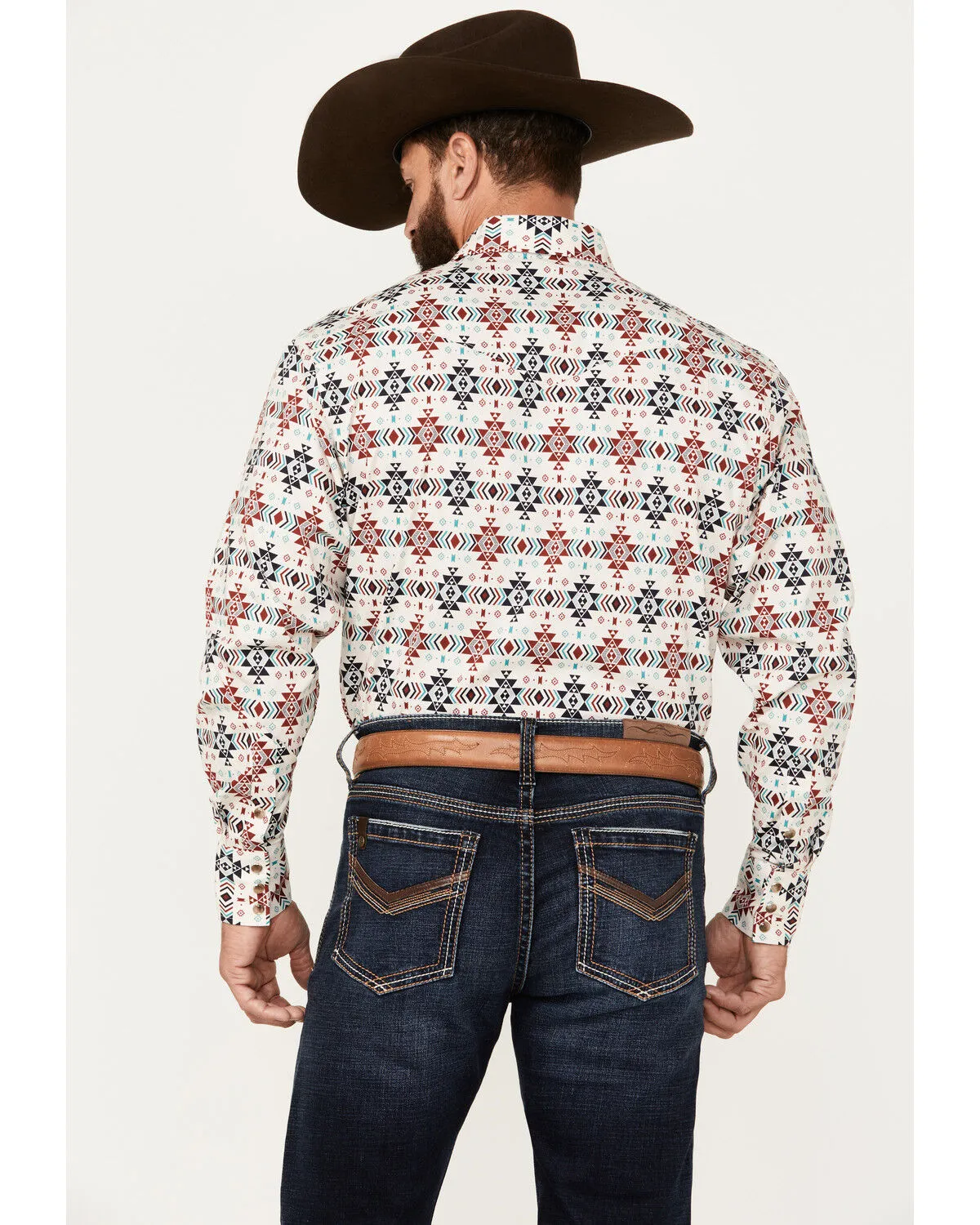 Product Name:  Rodeo Clothing Men's Southwestern Print Long Sleeve Snap Western Shirt