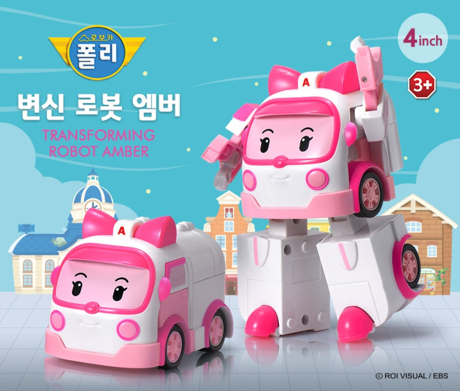 Robocar Poli Amber Transformation Robot Kids Toy Character Children Gifts