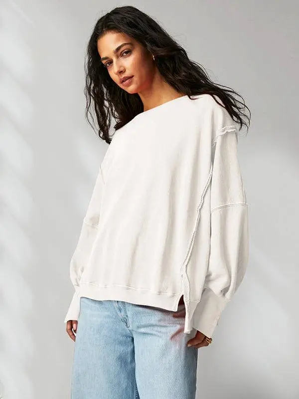 Side Slits Women Sweatshirt