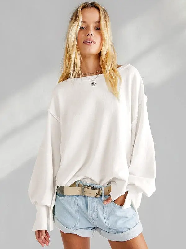 Side Slits Women Sweatshirt