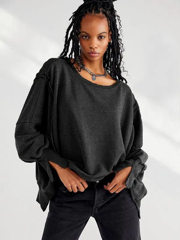 Side Slits Women Sweatshirt