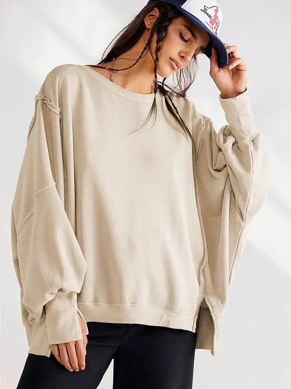 Side Slits Women Sweatshirt