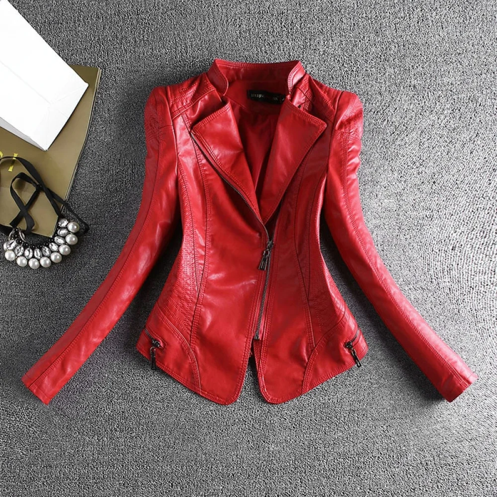 Spring And winter Women Leather Jacket Coats Slim Ladies Clothing