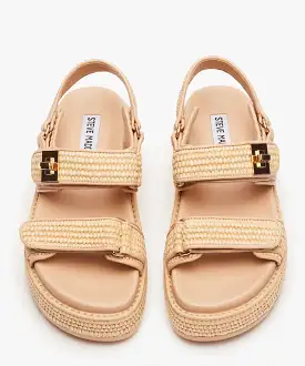 Steve Madden Big Mona Sandal - Natural Raffia