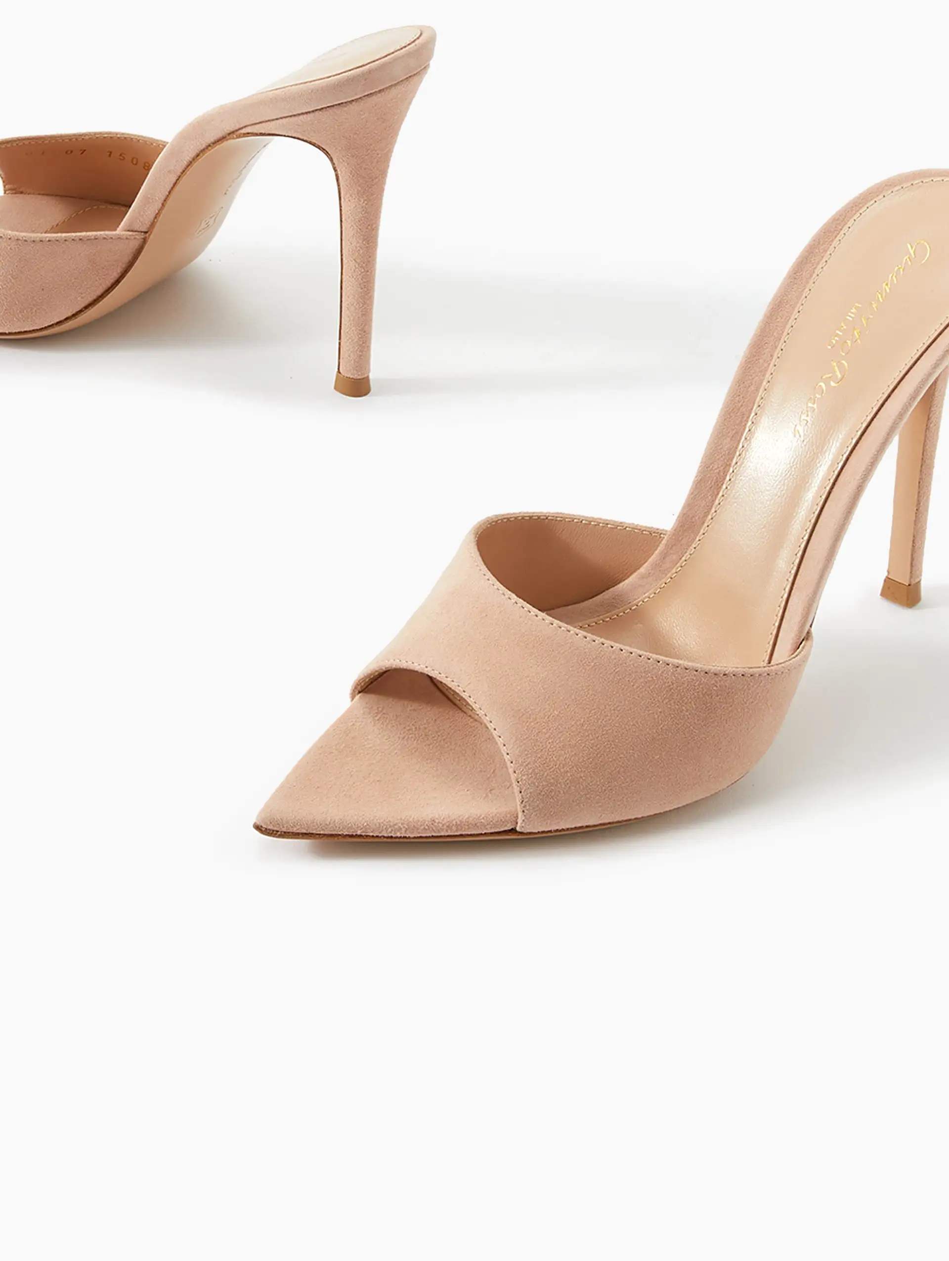 Suede Peep Toe Mule 105mm