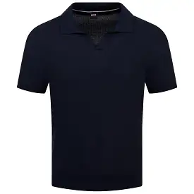 Tempio Regular Fit Knitted Polo Dark Blue - SU24