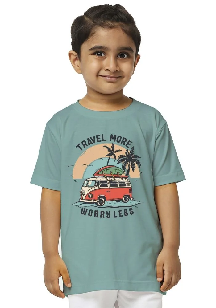 Travel More Worry Less Kids T-Shirt