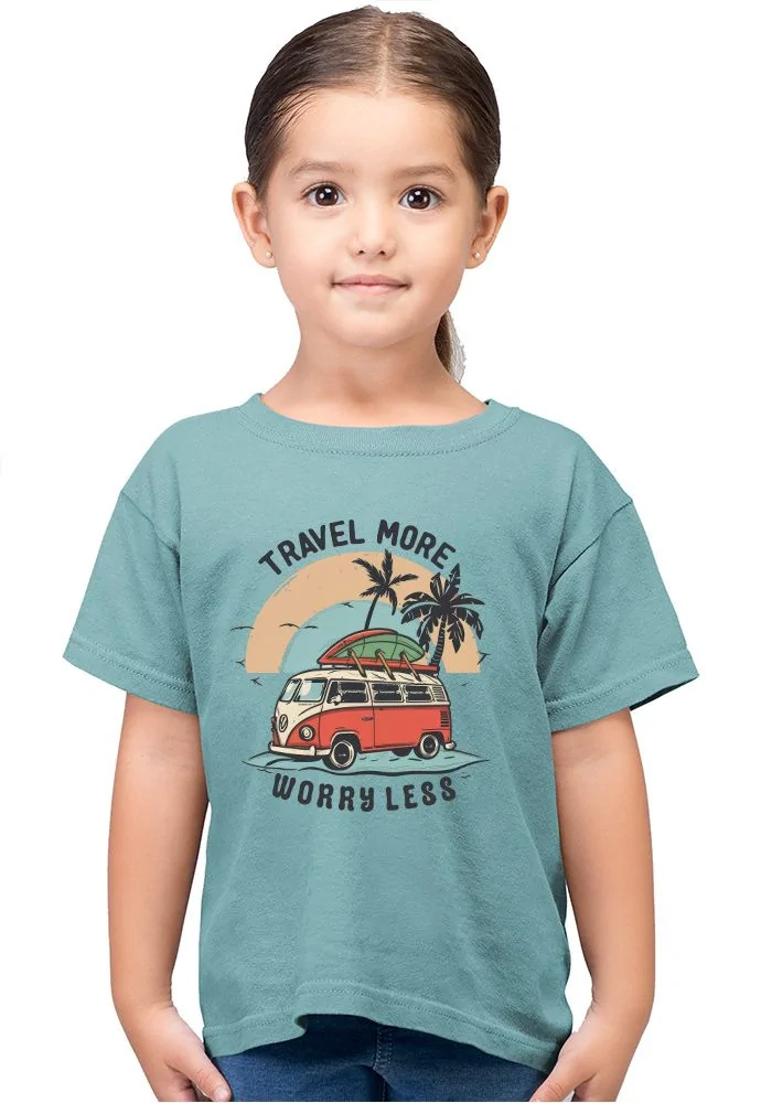 Travel More Worry Less Kids T-Shirt