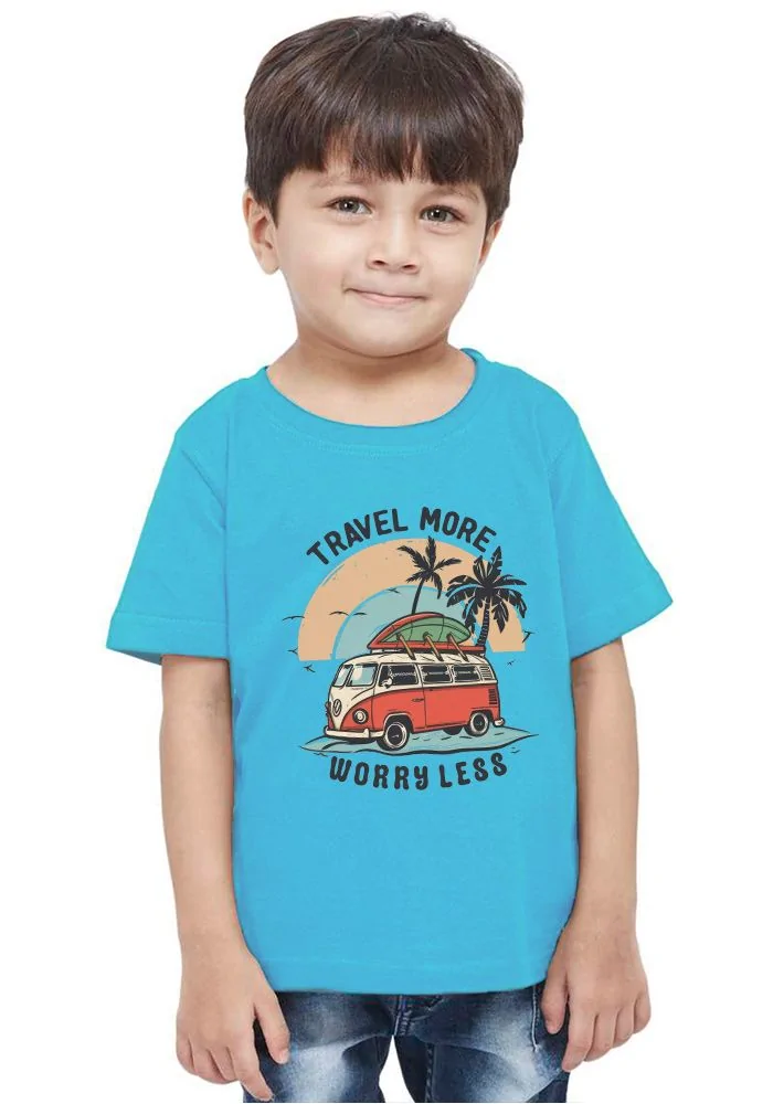 Travel More Worry Less Kids T-Shirt