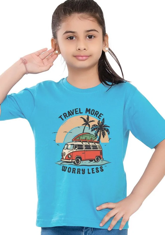 Travel More Worry Less Kids T-Shirt