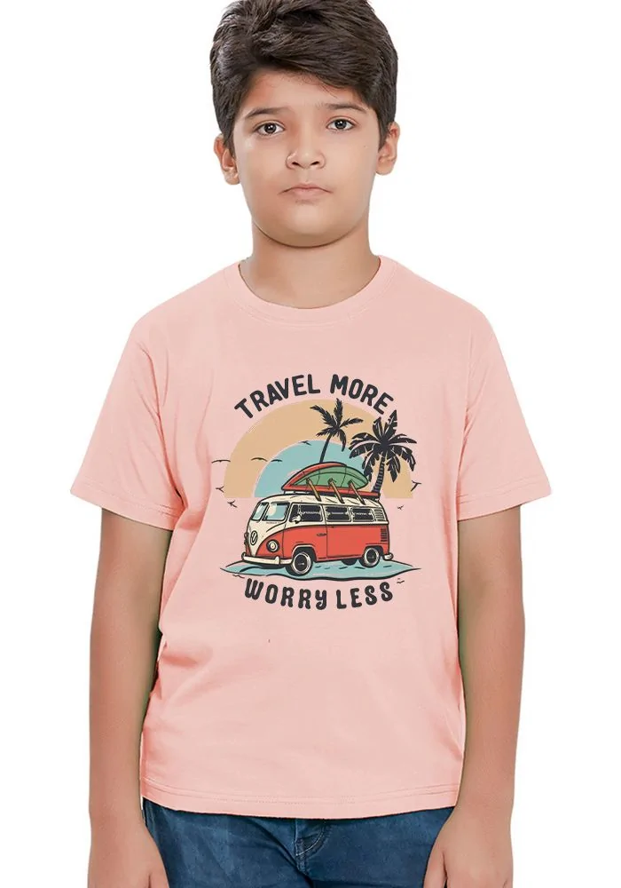 Travel More Worry Less Senior Kids T-Shirt