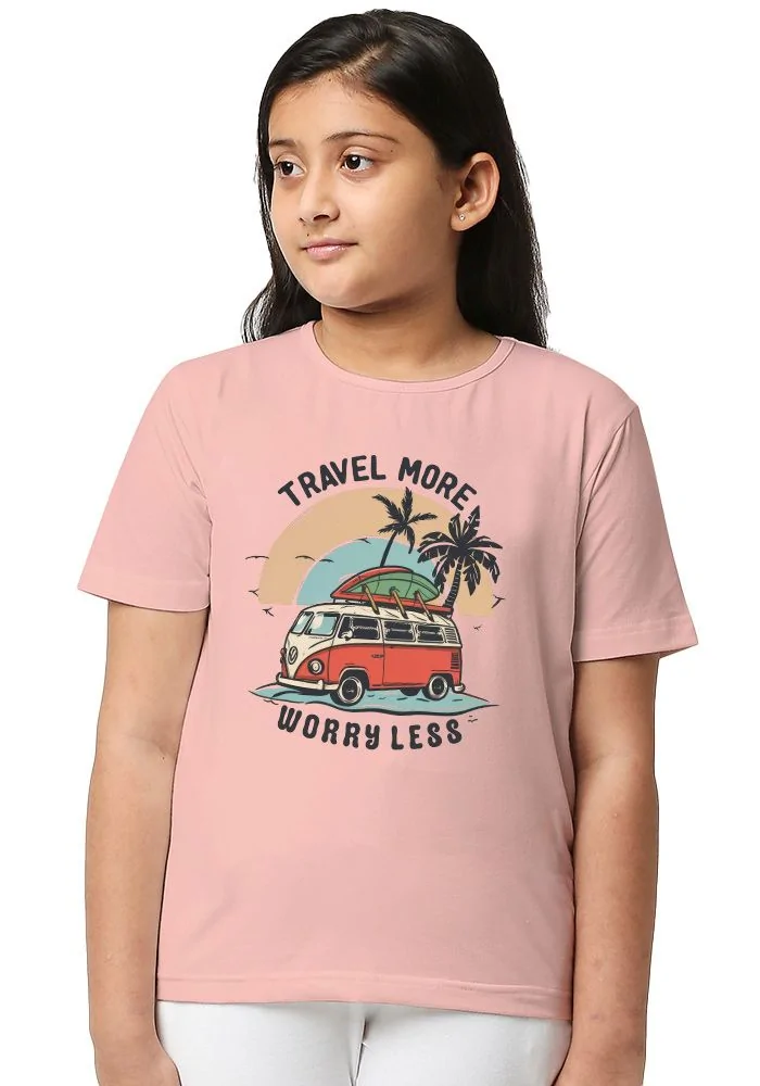 Travel More Worry Less Senior Kids T-Shirt