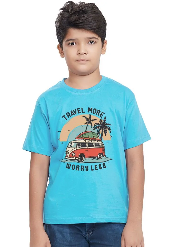 Travel More Worry Less Senior Kids T-Shirt