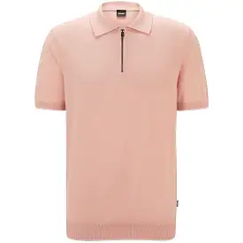 Trieste Regular Fit Linen Polo Open Pink - SU24