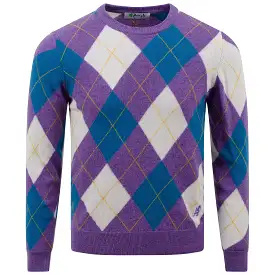 Unisex All Over Iconic Argyle Knit Purple Moon/Ivory - SS23