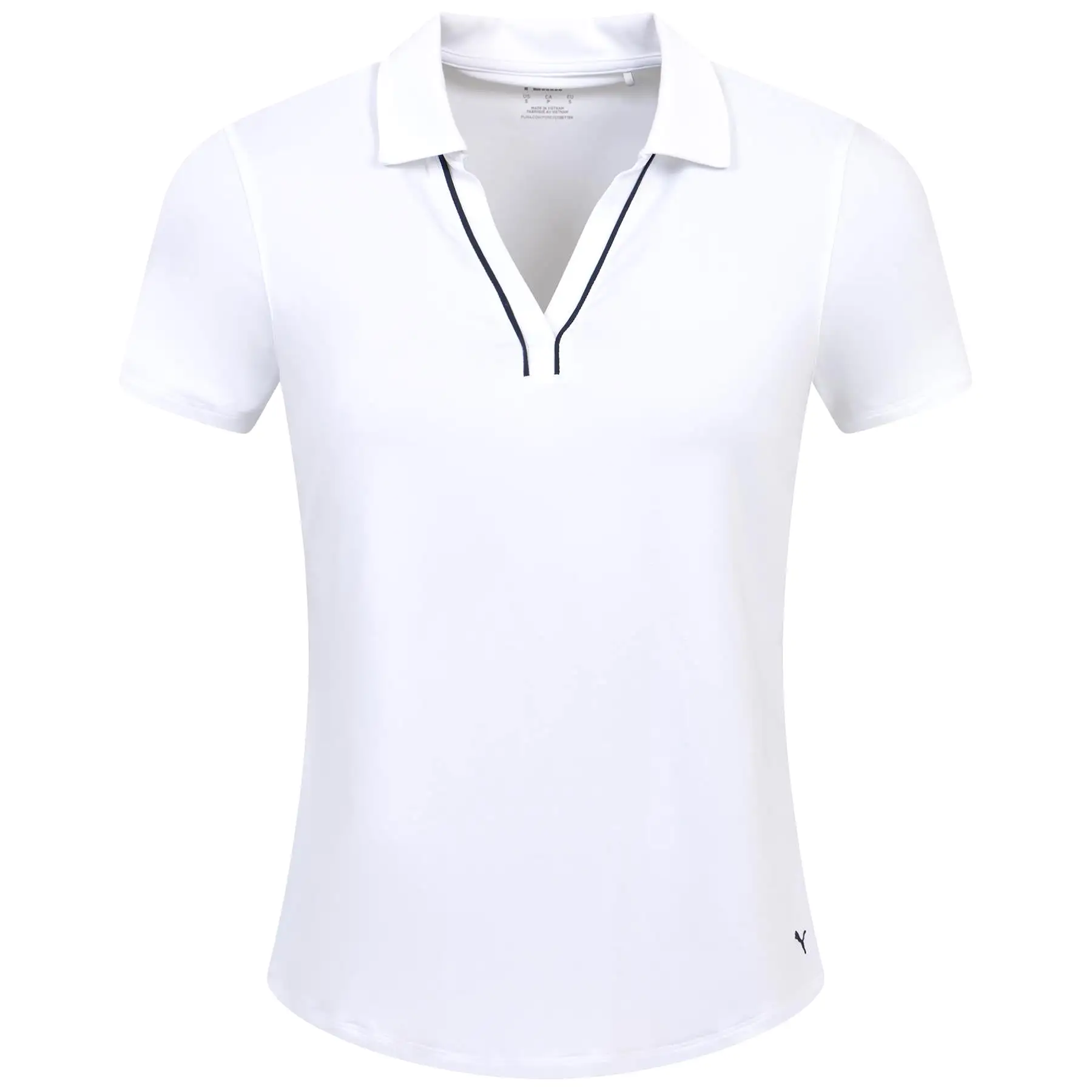 Womens Cloudspun Piped V-Neck Polo White - SS24