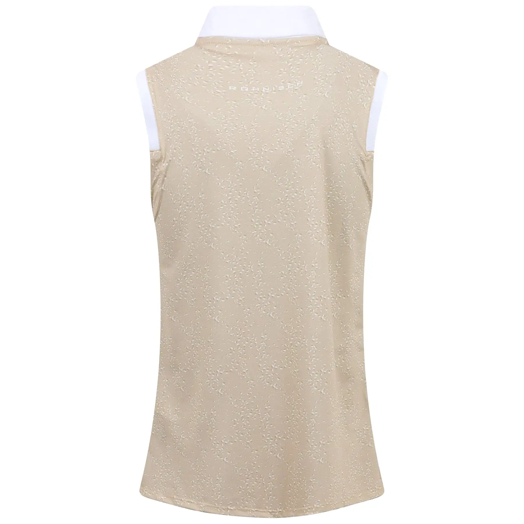 Womens Deni Sleeveless Polo Space Dot Beige - SS23