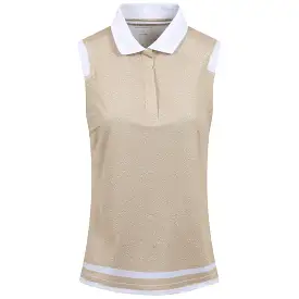 Womens Deni Sleeveless Polo Space Dot Beige - SS23