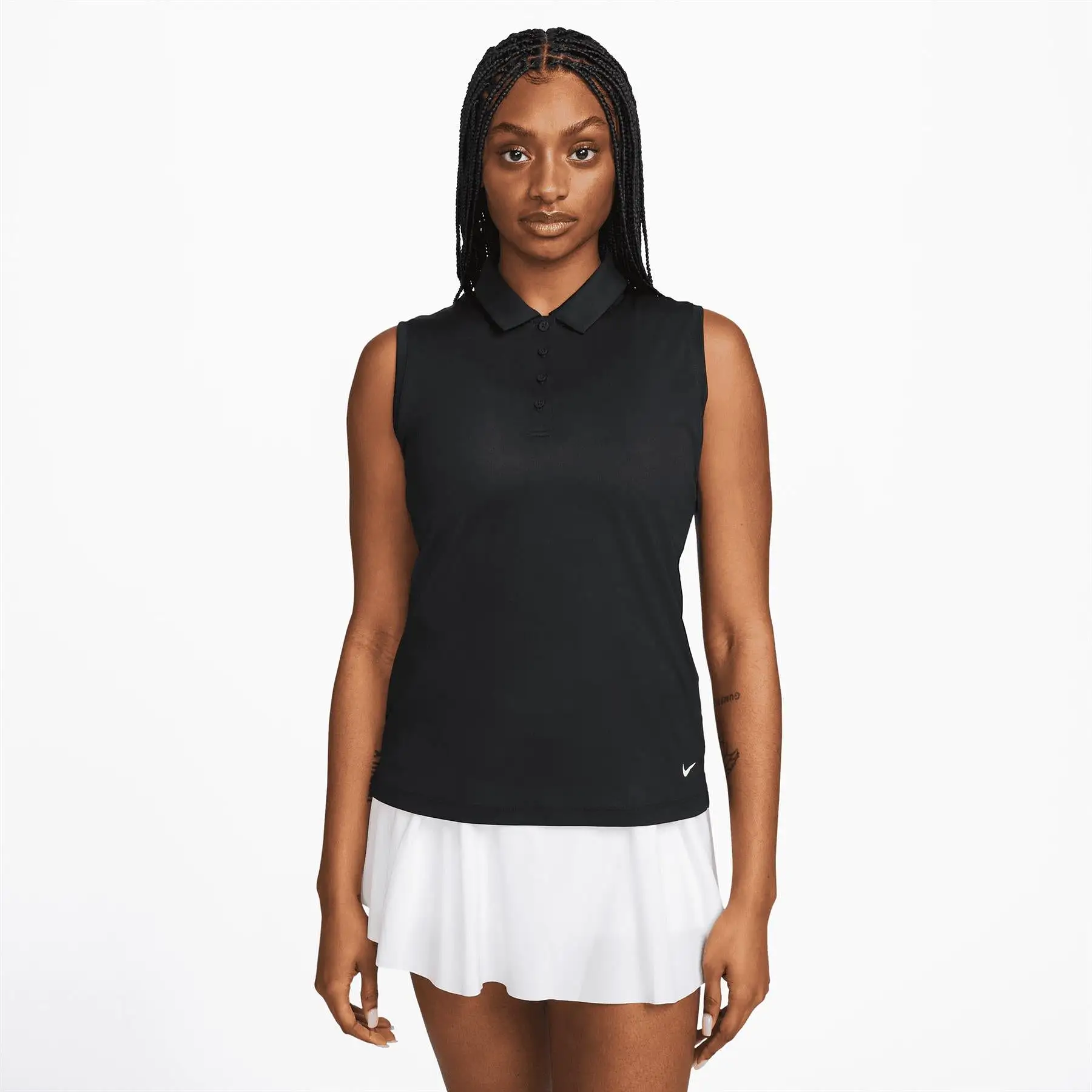 Womens Dri-FIT Victory Sleeveless Solid Polo Black - SS24