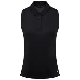 Womens Dri-FIT Victory Sleeveless Solid Polo Black - SS24