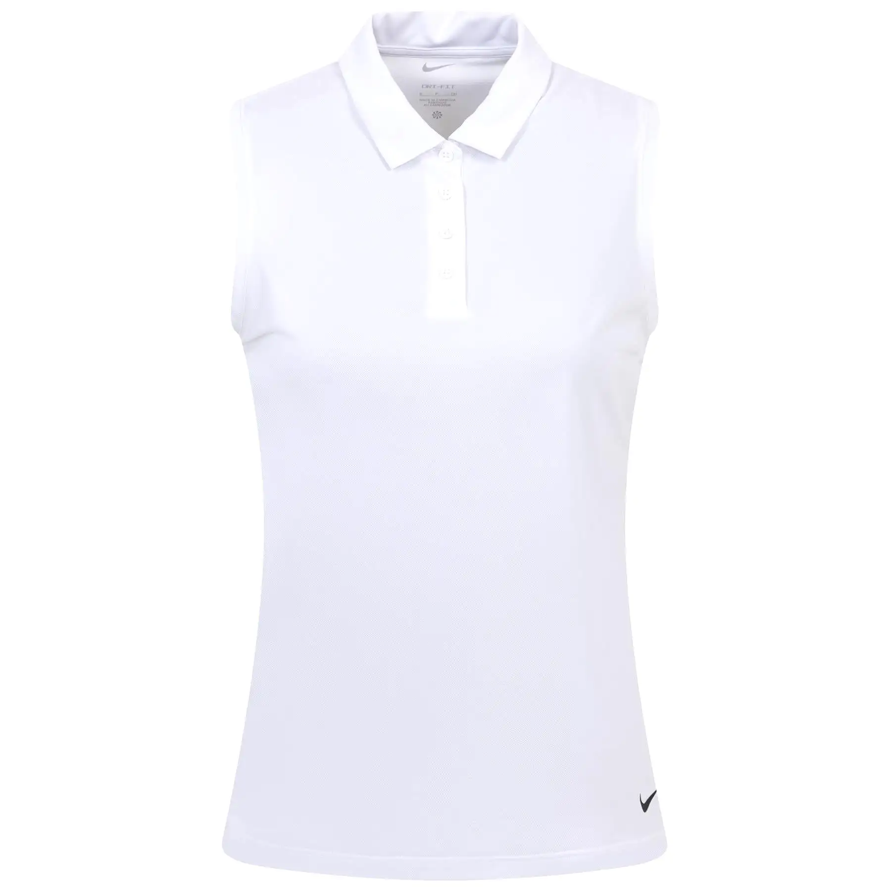 Womens Dri-FIT Victory Sleeveless Solid Polo White - SS24