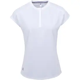 Womens Essential Henley Polo White - SS22