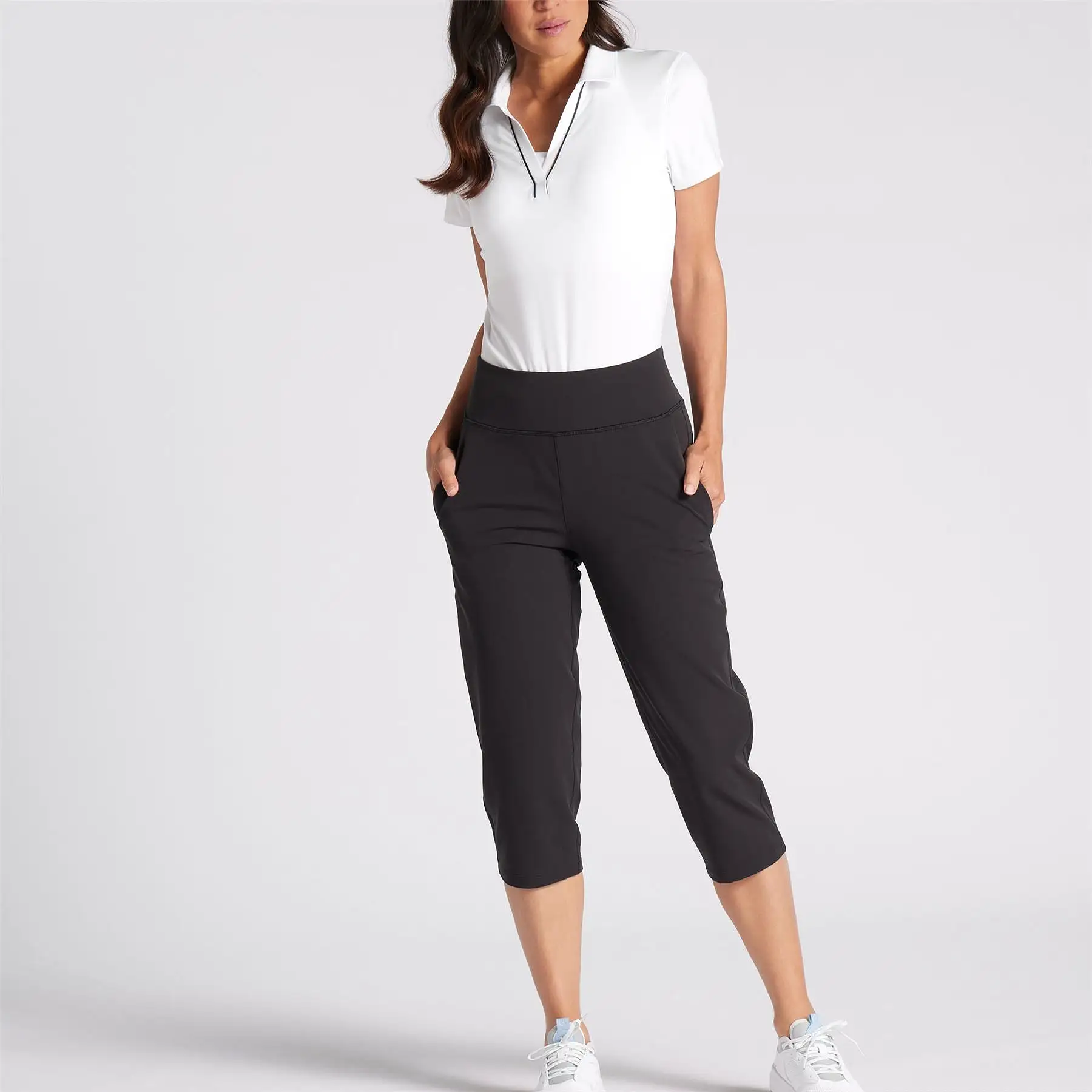 Womens Everyday Capri 3/4 Length Trousers Black - SS24