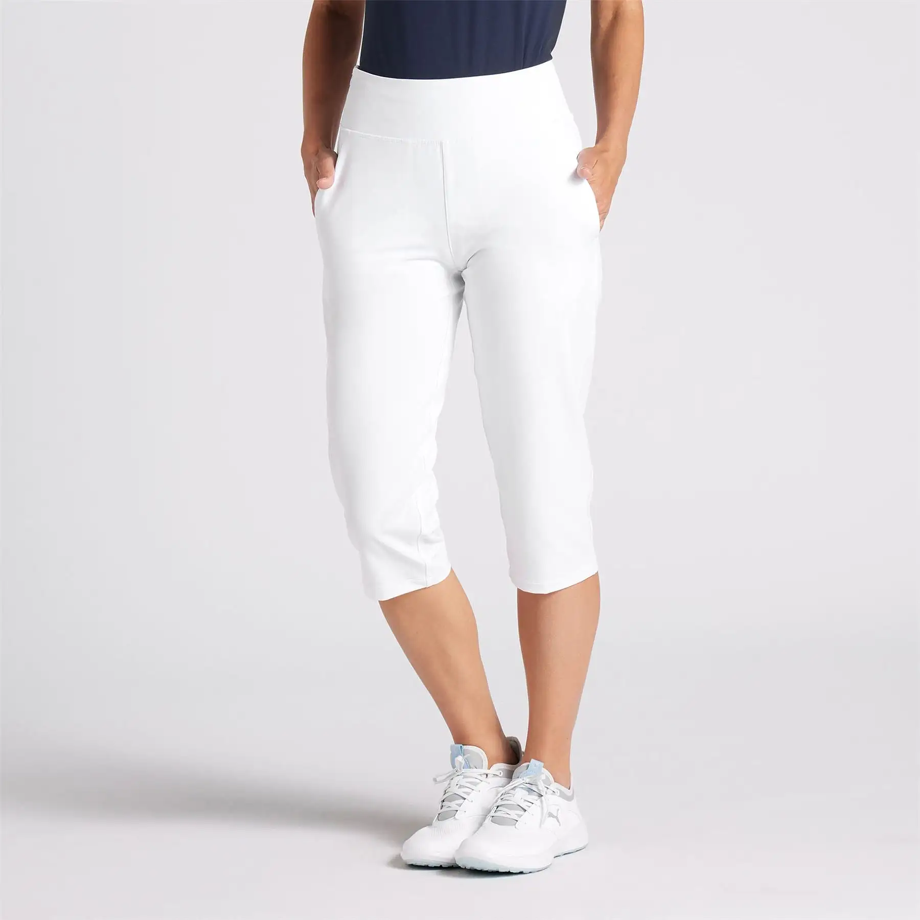 Womens Everyday Capri 3/4 Length Trousers White - SS24