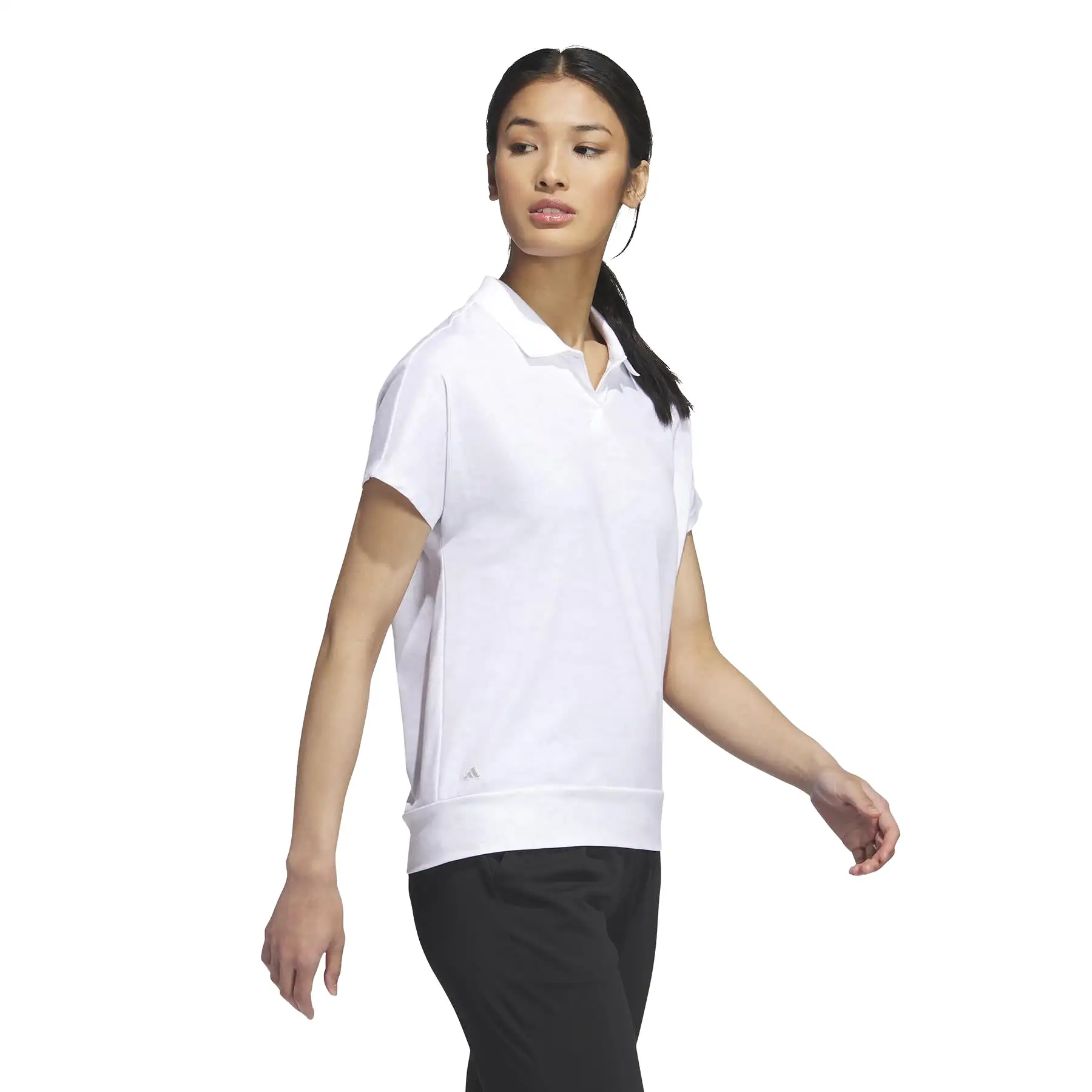 Womens Go-To Printed Polo White Melange - SU23