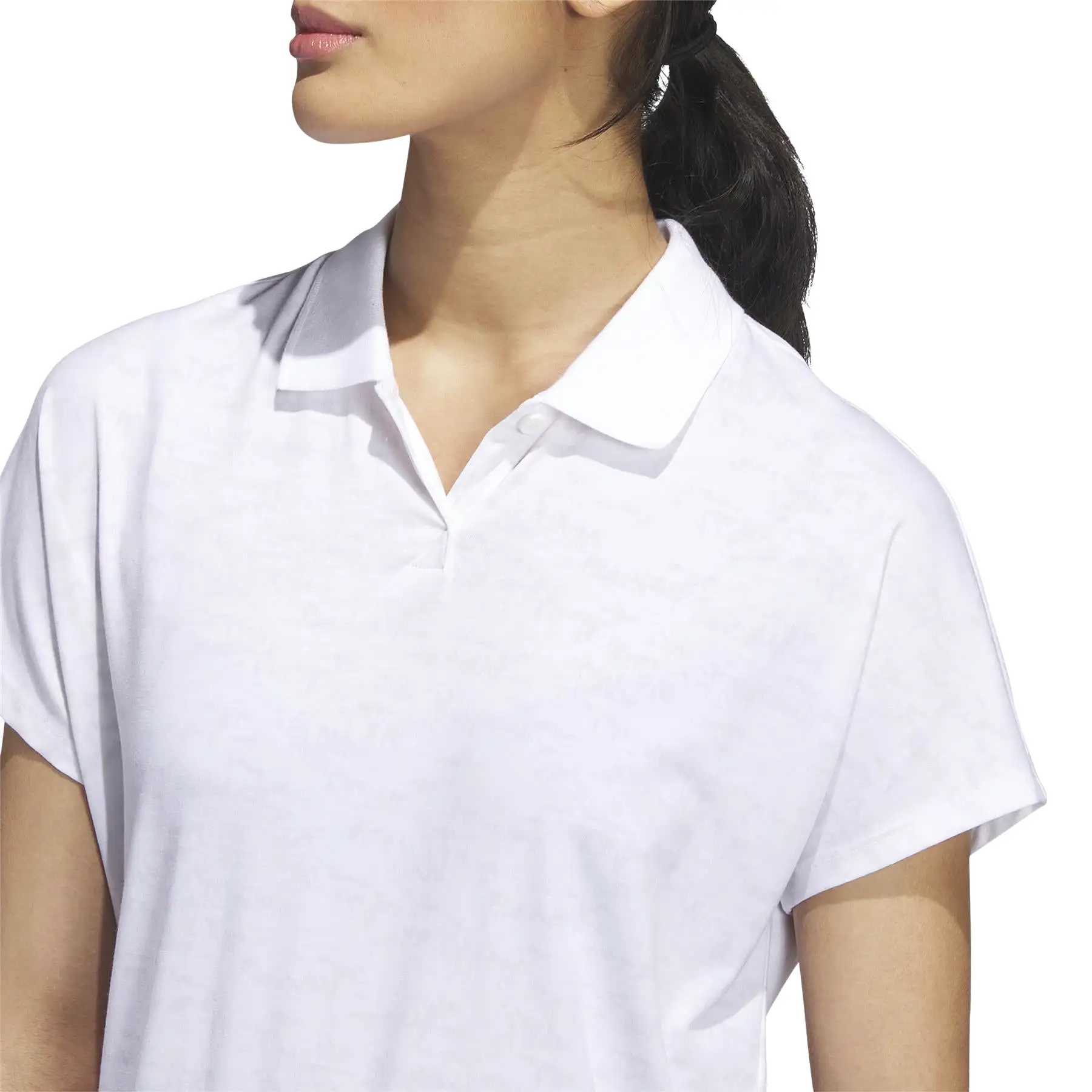 Womens Go-To Printed Polo White Melange - SU23