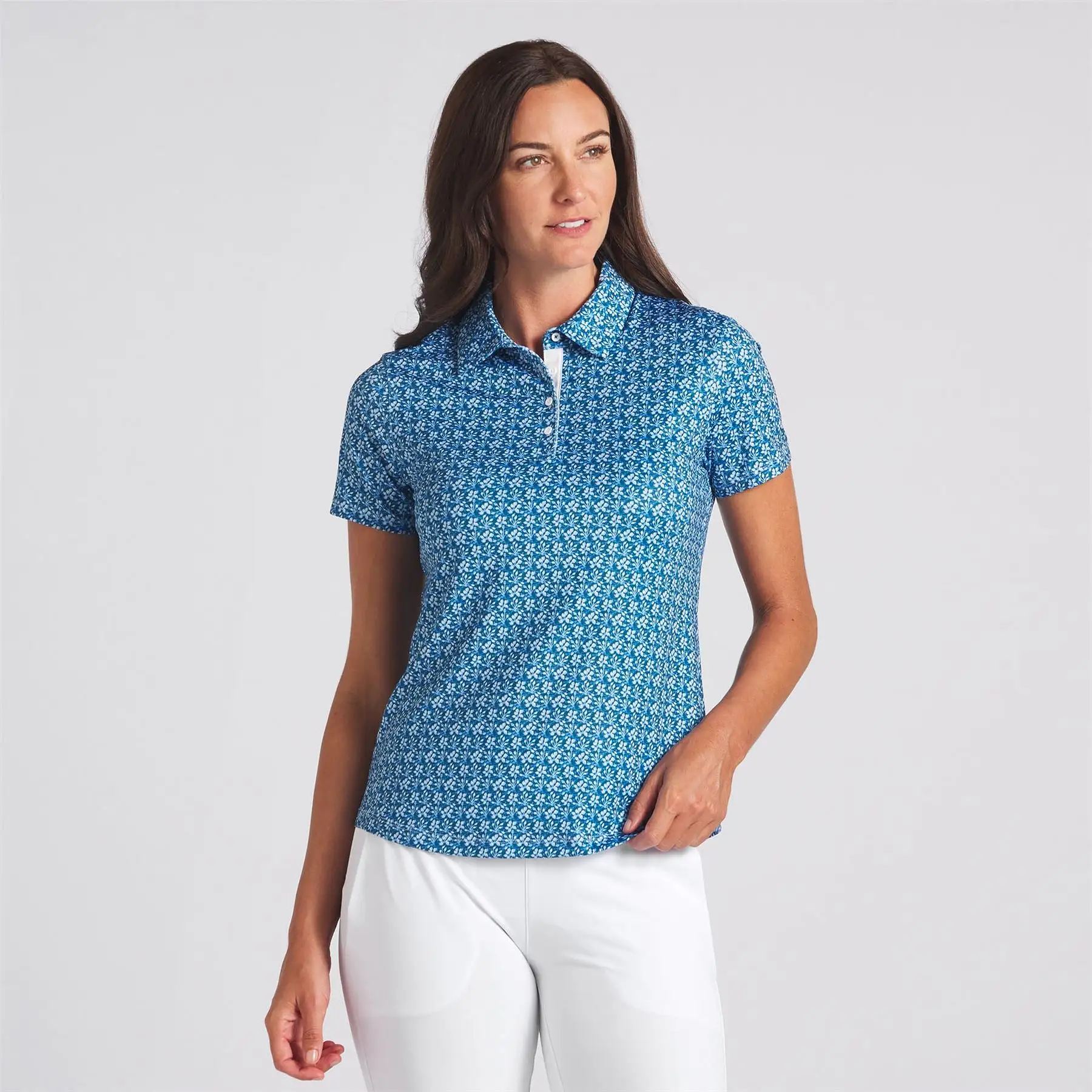 Womens MATTR Essex Polo Blue/White - SS24