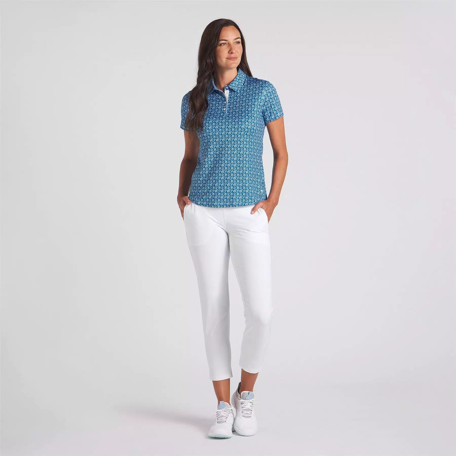 Womens MATTR Essex Polo Blue/White - SS24