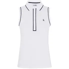 Womens Sleeveless Pique Veronica Polo Bright White - SS24