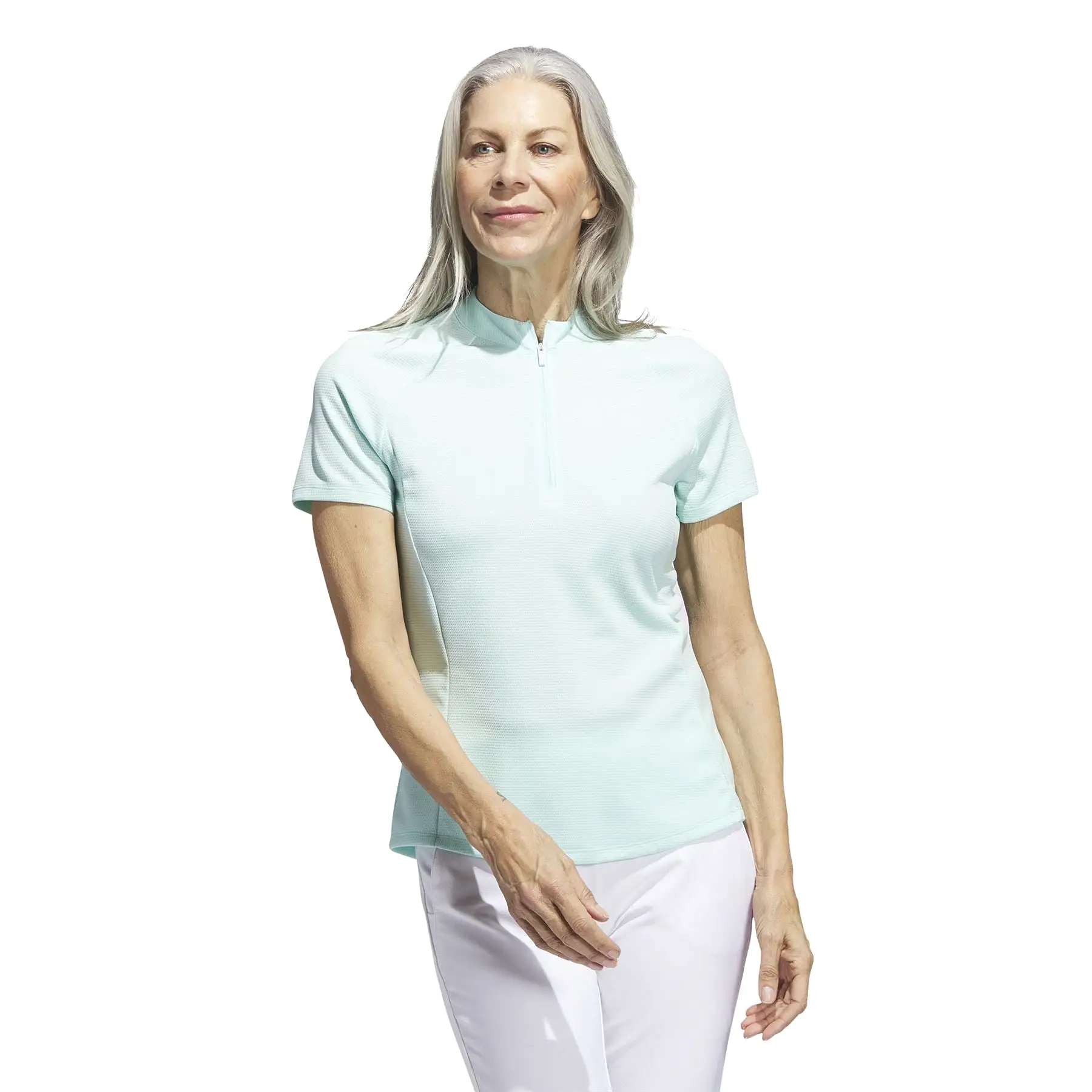 Womens Textured Polo Semi Flash Aqua - W23