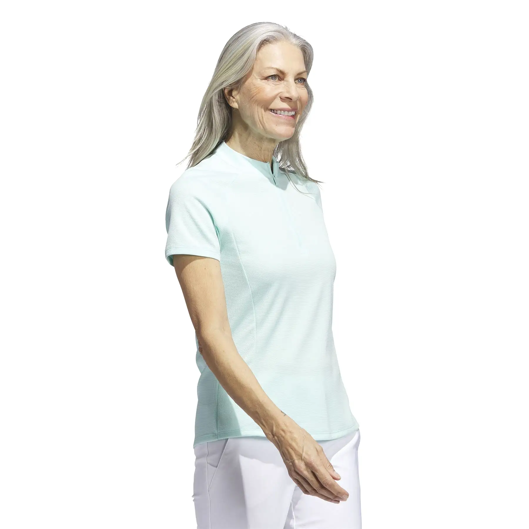 Womens Textured Polo Semi Flash Aqua - W23