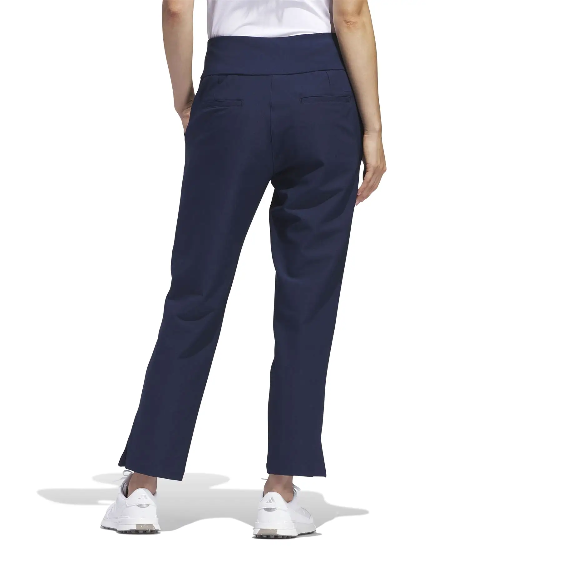 Womens Ultimate365 Regular Fit Solid Ankle Trousers Navy - SS24