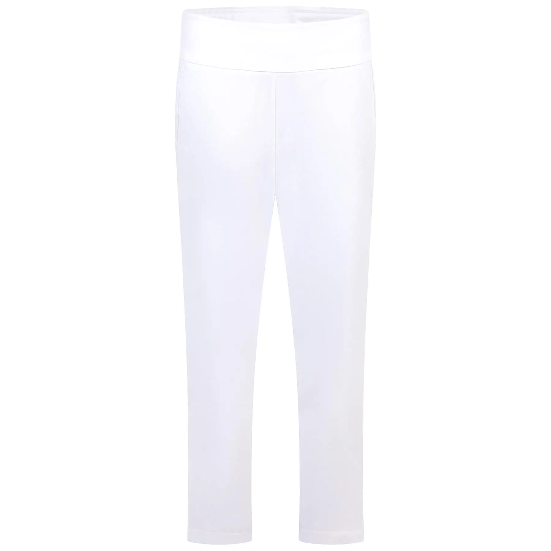 Womens Ultimate365 Regular Fit Solid Ankle Trousers White - SS24