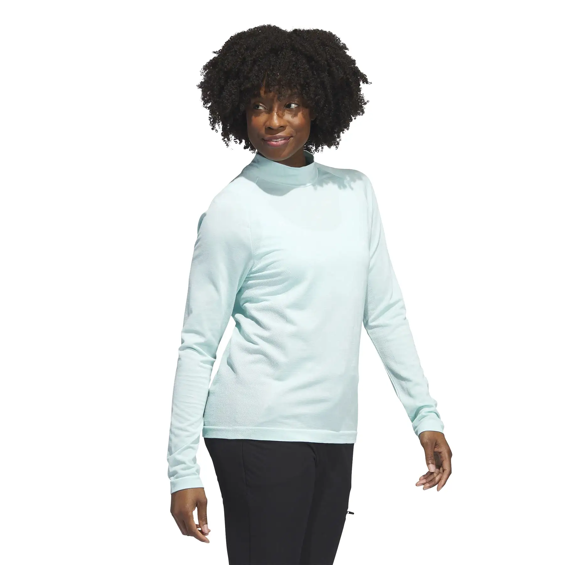 Womens Ultimate365 Tour Monogram Mock Neck Base Layer Semi Flash Aqua - W23