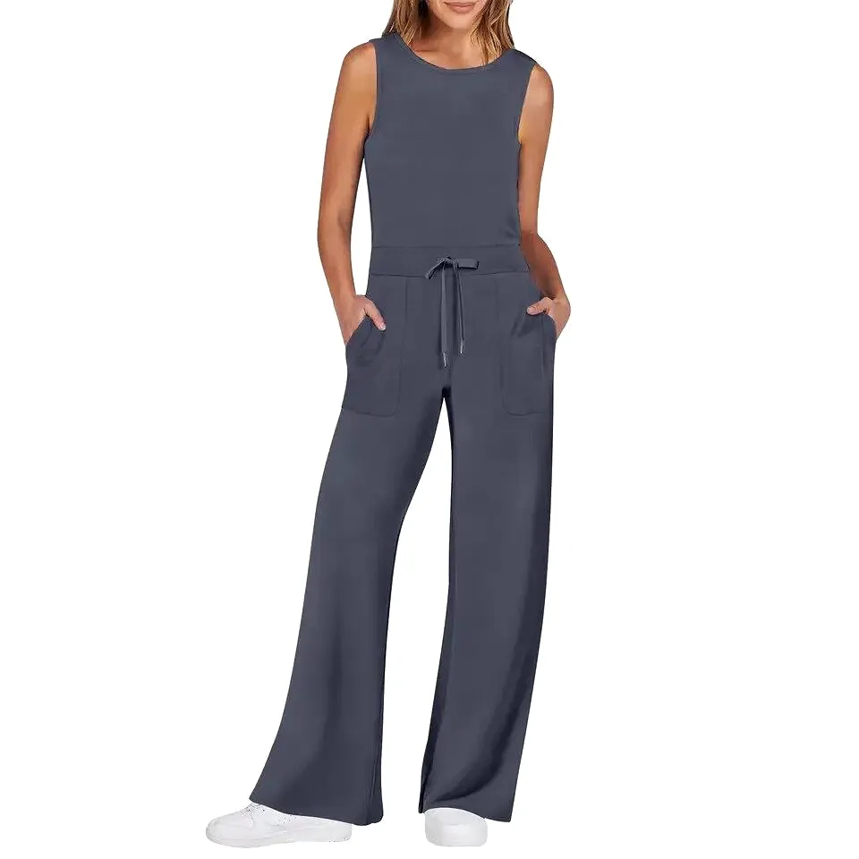 Women's wrap waist jumpsuit L B-72584