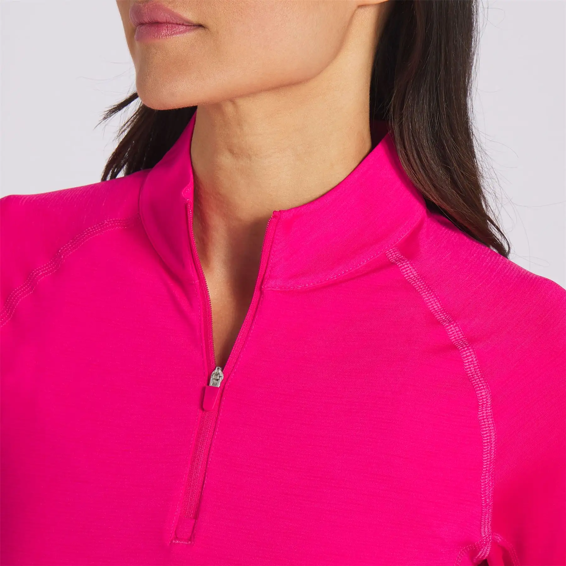 Womens You-V Solid Quarter Zip Mid Layer Pink - SS24