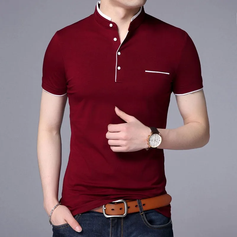 Xituodai 2022 New Fashion Brand Polo Shirt Men's Summer Mandarin Collar Slim Fit Solid Color Button Breathable Polos Casual Men 