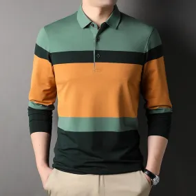 Xituodai 2022 New Polo Shirt for Men Long Sleeve Striped Autumn Multi-color Fashion Clothing Casual Male Korean Style Polo T Shi