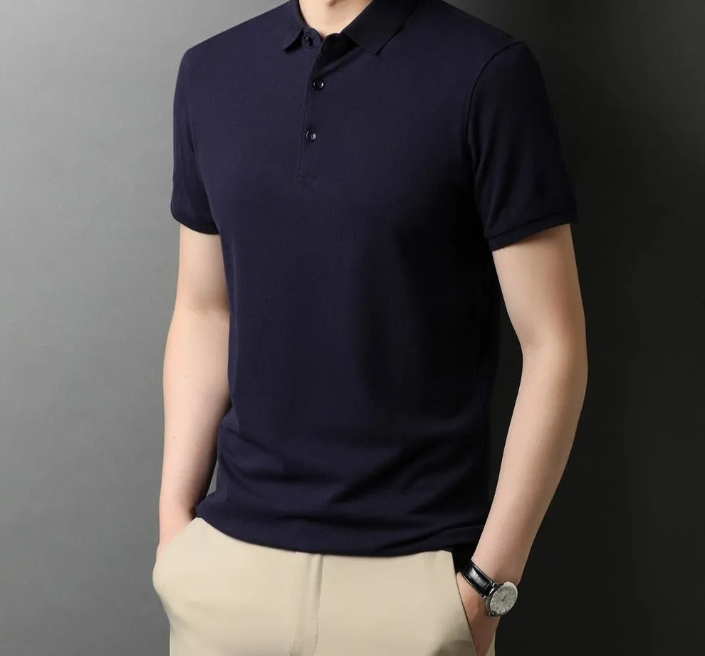 Xituodai Brand High Quality Summer Classic Pure Color Casual Short Sleeve Cotton Polo-Shirt Men Slim Soft Cool Clothing C5200S